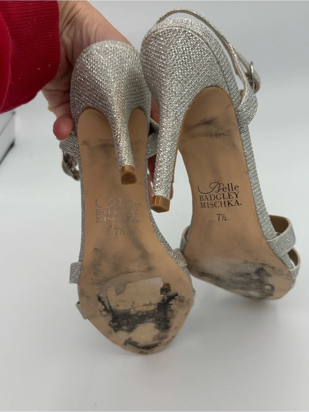 Belle Badgley Mischka Silver Heels